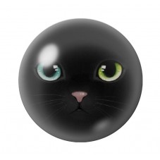 Cabochon en Verre Illustré Chat Yeux Vairons 12 à 25mm pour la Création de Bijoux Fantaisie - DIY