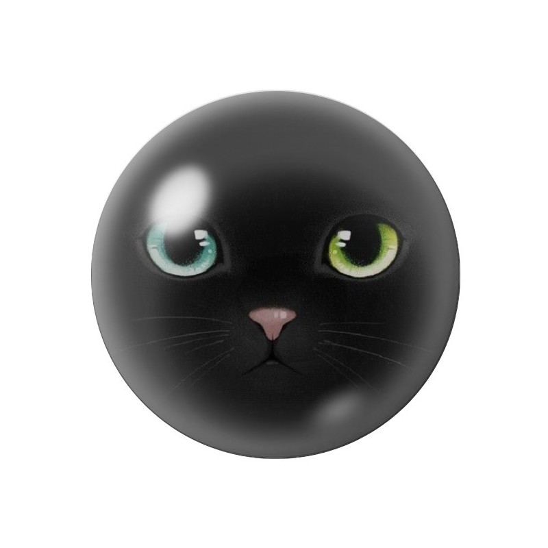 Cabochon en Verre Illustré Chat Yeux Vairons 12 à 25mm