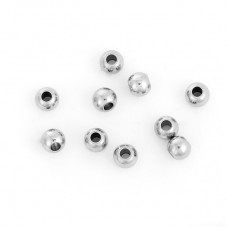 20 Perles Intercalaires Argentées en Acier Inoxydable 6mm