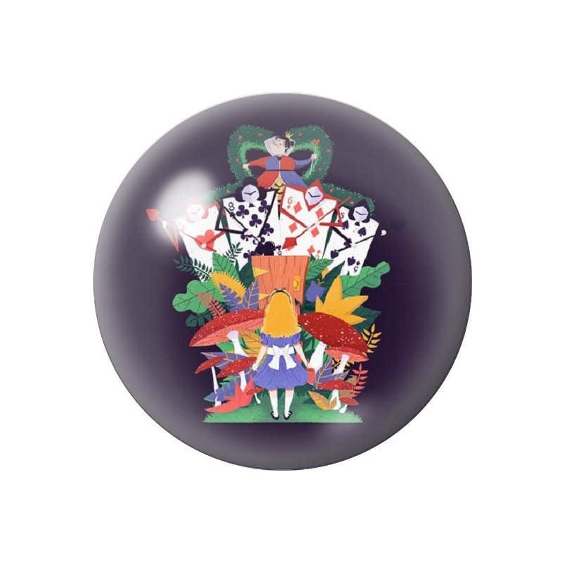 Cabochon en Verre Illustré Alice au Pays des Merveilles 12 à 25mm