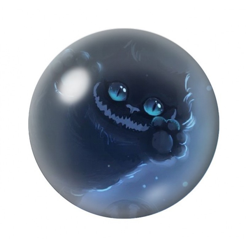 Cabochon en Verre Illustré Chat du Cheshire Alice au Pays des Merveilles 12 à 25mm