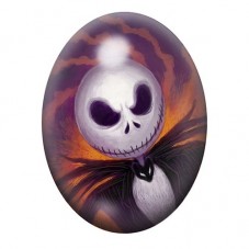 Cabochon en Verre Illustré Jack sur Fond Violet et Orange 13x18, 18x25 ou 30x40mm pour la création de bijoux fantaisie - DIY