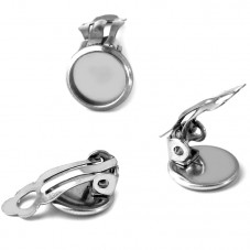 1 Paire de Support Clips d'Oreilles Enfant en Acier Inoxydable pour Cabochon 12mm pour la Création de Bijoux Fantaisie - DIY