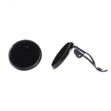 1 Paire de Support Clips d'Oreilles Noirs Enfant pour Cabochon 12mm pour la Création de Bijoux Fantaisie - DIY