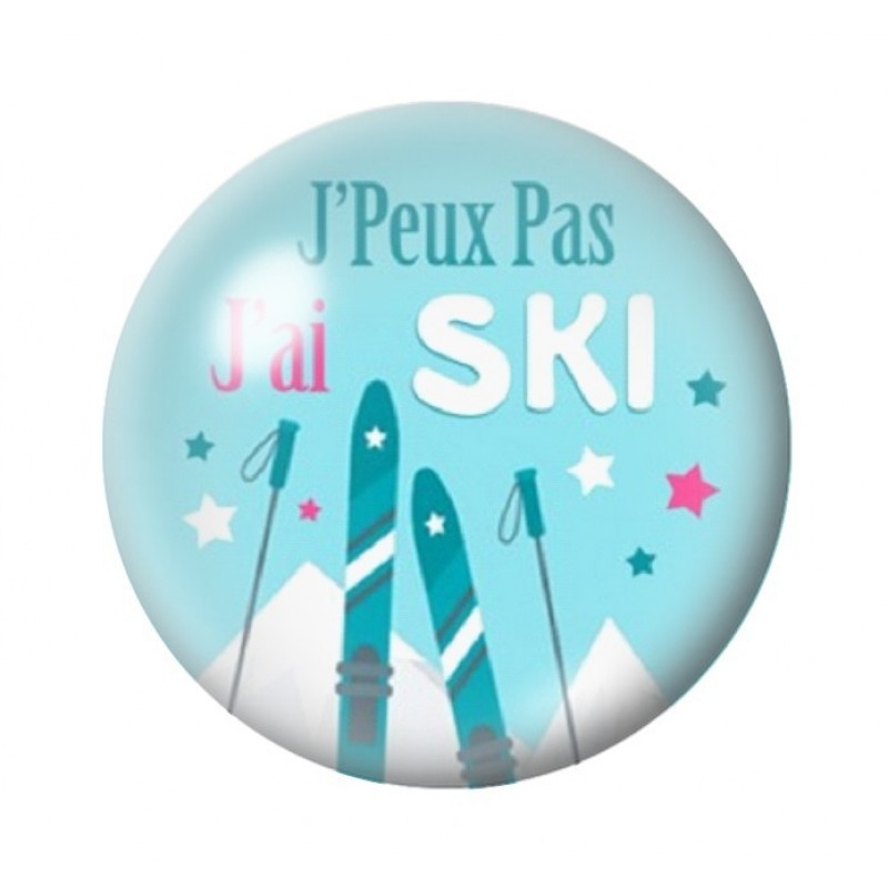 Cabochon en Verre Illustré "J'peux pas j'ai Sky" 12 à 25mm