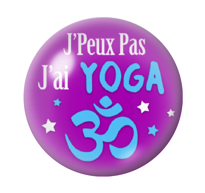 Cabochon en Verre Illustré "J'peux pas j'ai Yoga" 12 à 25mm