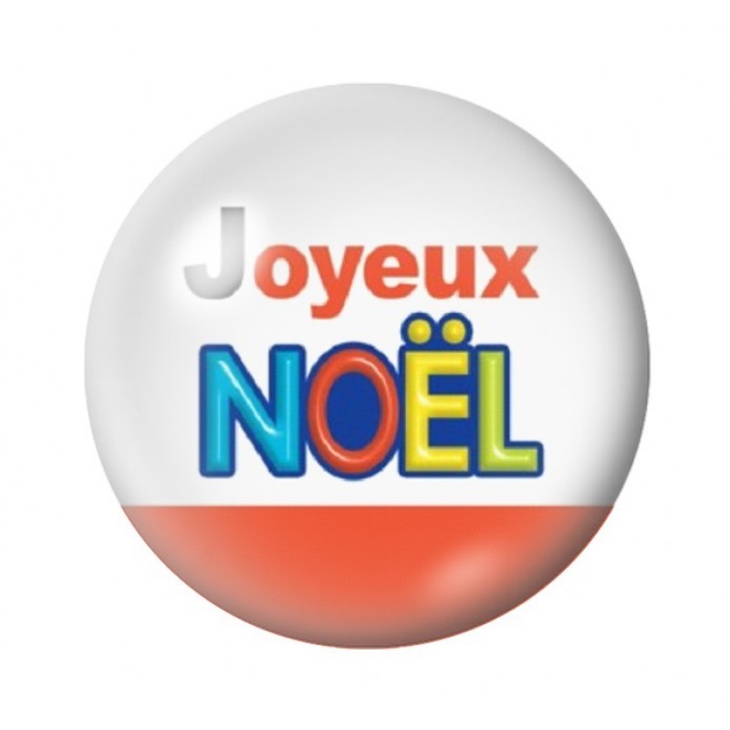 Cabochon en Verre Illustré "Joyeux Noël" 12 à 25mm