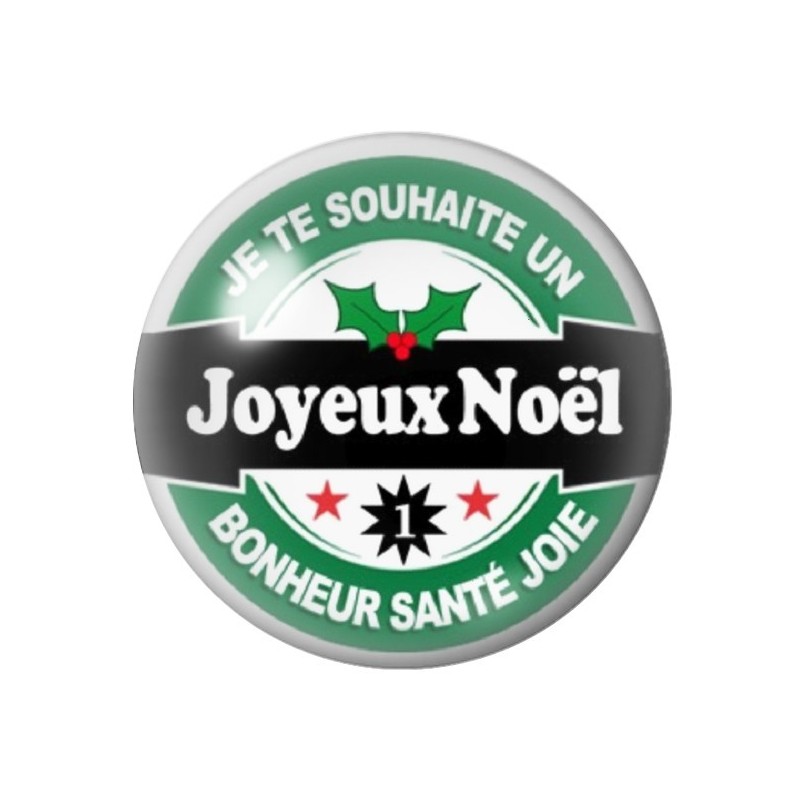 Cabochon en Verre Illustré "Joyeux Noël" 12 à 25mm