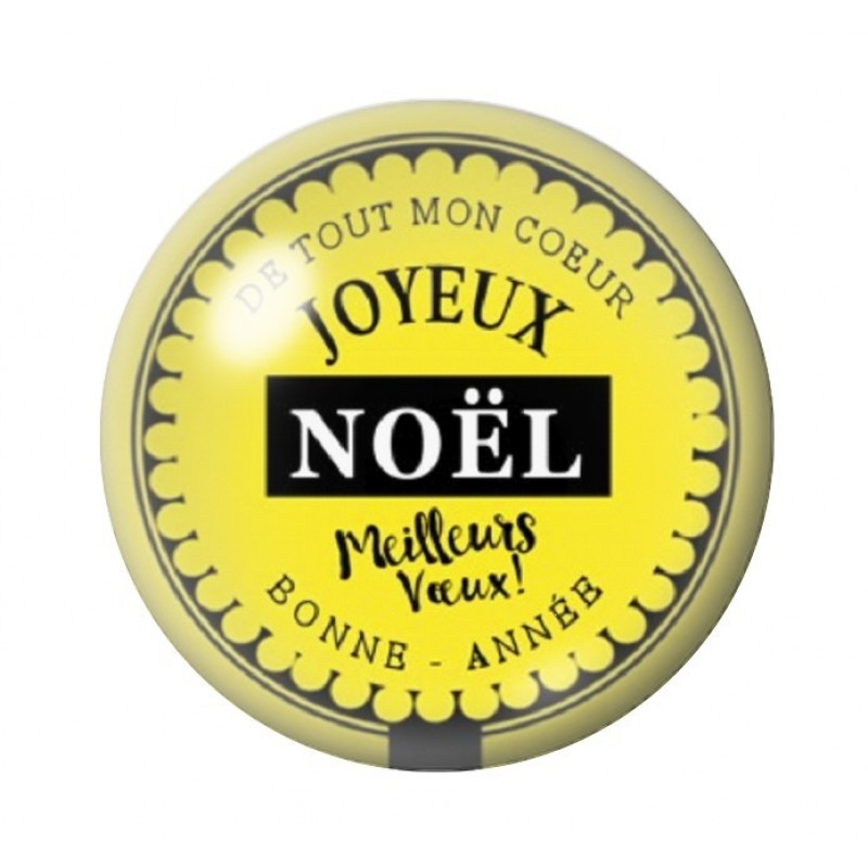 Cabochon en Verre Illustré "Joyeux Noël" 12 à 25mm