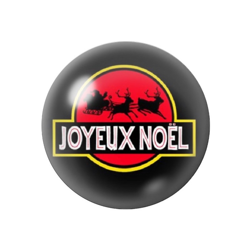 Cabochon en Verre Illustré "Joyeux Noël" 12 à 25mm