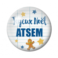 Cabochon en Verre Illustré "Joyeux Noël Atsem"12 à 25mm pour la Création de Bijoux Fantaisie - DIY