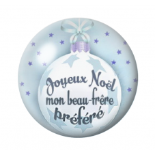 Cabochon en Verre Illustré "Joyeux Noël mon Beau-Frère Préféré" 12 à 25mm pour la Création de Bijoux Fantaisie - DIY