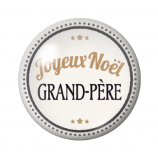 Cabochon en Verre Illustré "Joyeux Noël Grand-Père" 12 à 25mm pour la Création de Bijoux Fantaisie - DIY