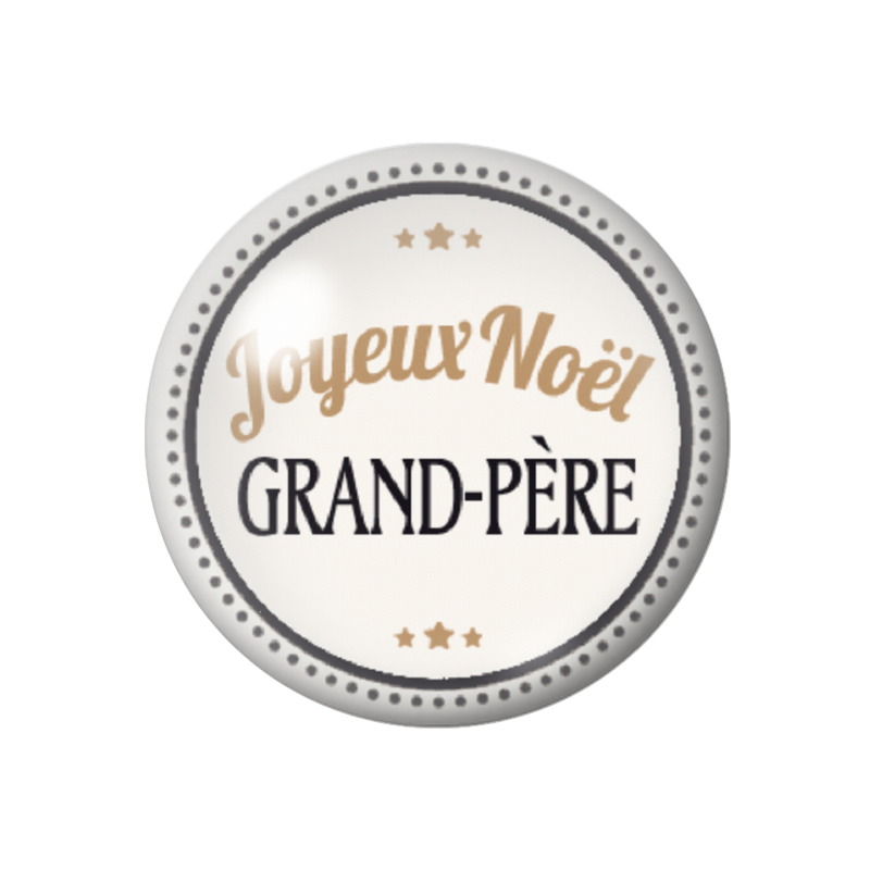 Cabochon en Verre Illustré "Joyeux Noël Grand-Père" 12 à 25mm