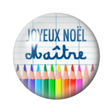 Cabochon en Verre Illustré "Joyeux Noël Maître" 12 à 25mm pour la Création de Bijoux Fantaisie - DIY