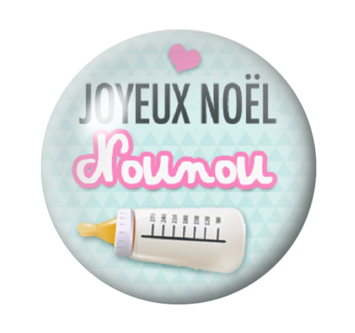 Cabochon en Verre Illustré "Joyeux Noël Nounou" 12 à 25mm