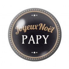 Cabochon en Verre Illustré "Joyeux Noël Papy" 12 à 25mm pour la Création de Bijoux Fantaisie - DIY