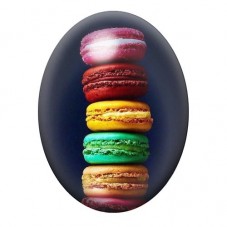 Cabochon en Verre Illustré Pile de Macarons Multicolores 13x18, 18x25 ou 30x40mm pour la création de bijoux fantaisie - DIY