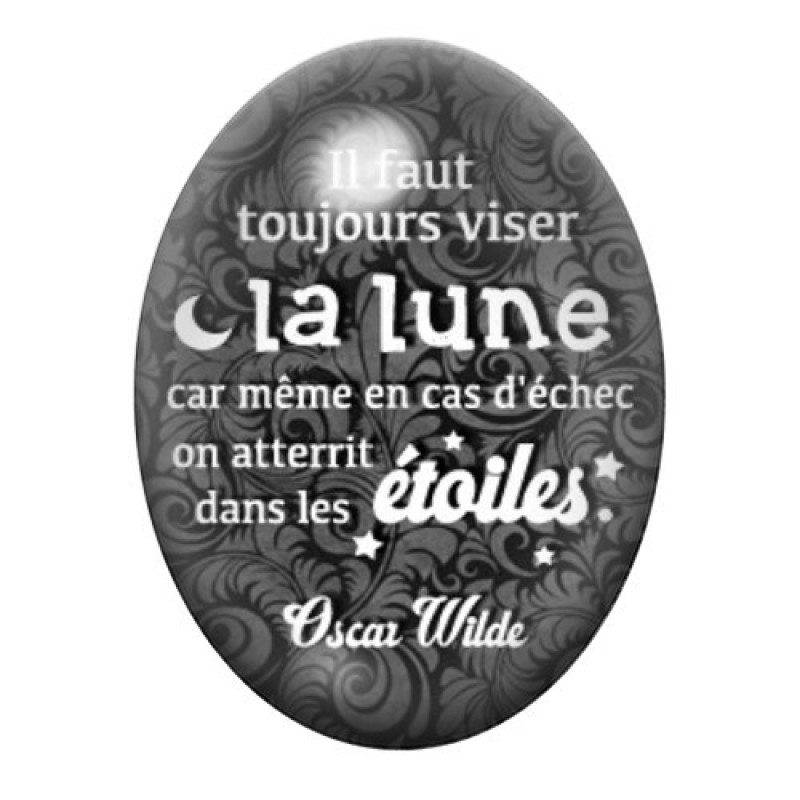 Cabochon en Verre Illustré Oscar Wilde 13x18, 18x25 ou 30x40mm