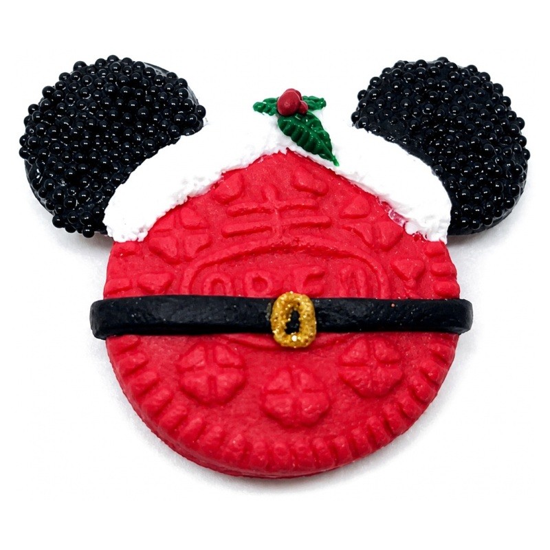 Breloque Macaron Tête de Souris Noël en Pâte Polymère Fimo 40X37mm