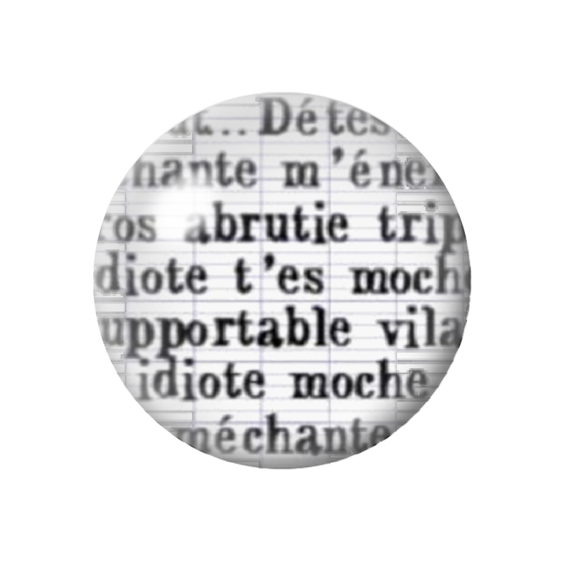 Cabochon en Verre Illustré Gros Mots 12 à 25mm
