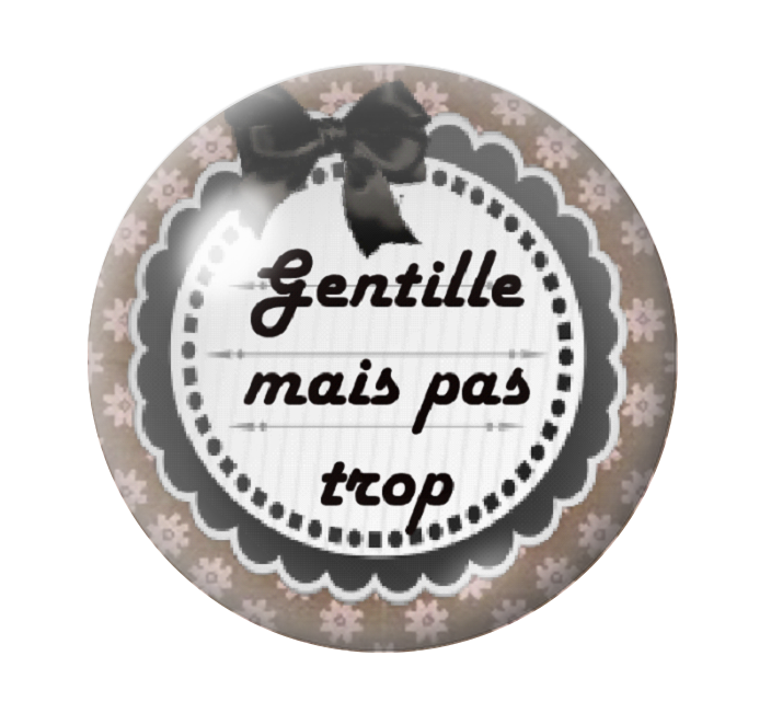 Cabochon en Verre Illustré "Gentille mais pas trop" 12 à 25mm