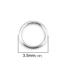 1000 Anneaux de Jonction Ouverts en Acier Inoxydable Argenté 3,5mm