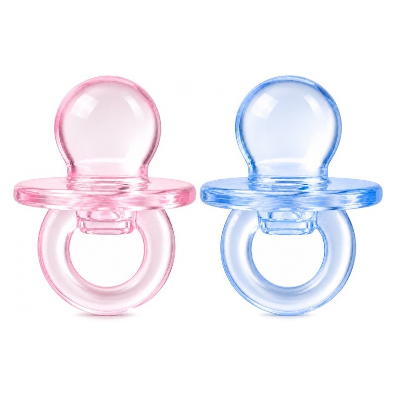 50 Pendentifs Tétines Sucette Rose et Bleu Bébé Naissance 21x11mm
