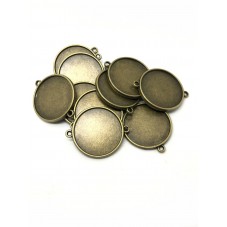 10 Supports Connecteur Double Face Bronze pour Cabochon 25mm pour la Création de Bijoux Fantaisie - DIY