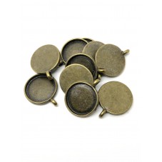 10 Supports Pendentif pour Cabochon Bronze 20mm pour la Création de Bijoux Fantaisie - DIY