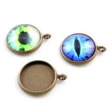 20 Supports Pendentifs Bronze pour Cabochon 12mm
