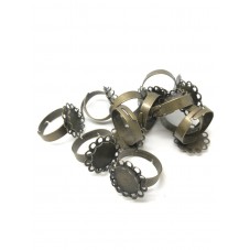 10 Bagues Ajustables Bronze pour Cabochon 12mm pour la Création de Bijoux Fantaisie - DIY