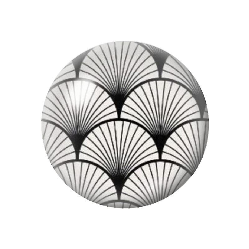 Cabochon en Verre Illustré Noir et Blanc 12 à 25mm