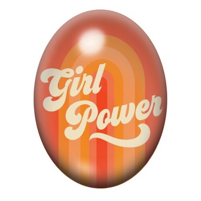 Cabochon en Verre Illustré Pin-up Girl Power Rétro 13x18, 18x25 ou 30x40mm