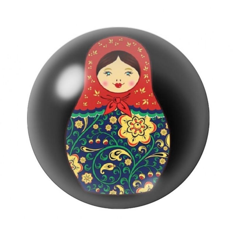 Cabochon en Verre Illustré Poupée Russe 12 à 25mm