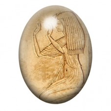 Cabochon en Verre Illustré Femme Égyptienne Gravée sur Papyrus 13x18, 18x25 ou 30x40mm pour la création de bijoux fantaisie - DI