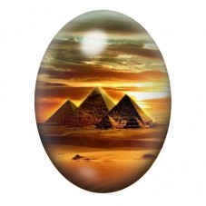 Cabochon en Verre Illustré Pyramides au Coucher du Soleil Doré 13x18, 18x25 ou 30x40mm pour la création de bijoux fantaisie - DI