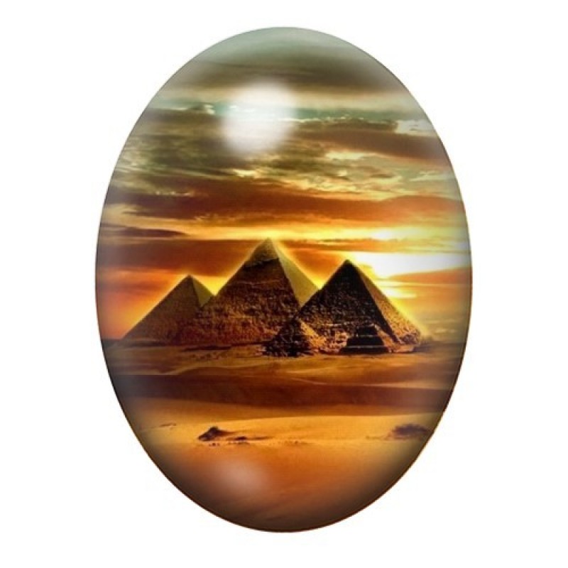 Cabochon en Verre Illustré Égypte 13x18, 18x25 ou 30x40mm