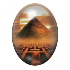 Cabochon en Verre Illustré Pyramide au Bout du Labyrinthe 13x18, 18x25 ou 30x40mm pour la création de bijoux fantaisie - DIY