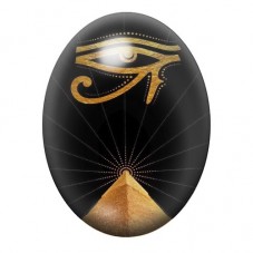 Cabochon en Verre Illustré Œil d’Horus Noir et Or sur la Pyramide 13x18, 18x25 ou 30x40mm pour la création de bijoux fantaisie -