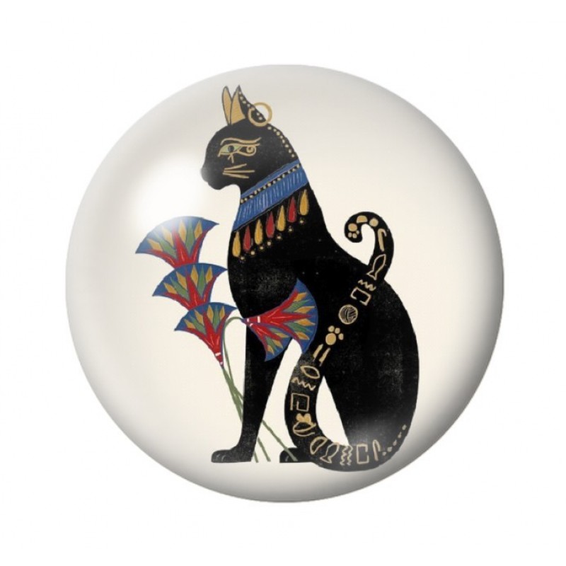 Cabochon en Verre Illustré Chat Égypte 12 à 25mm