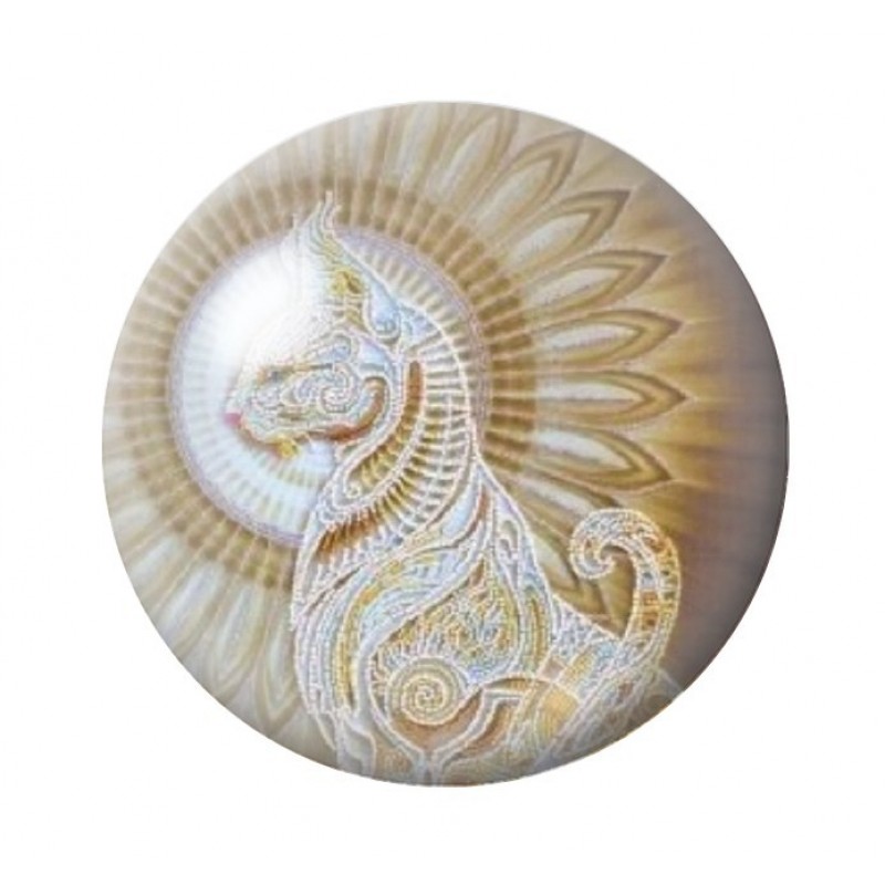Cabochon en Verre Illustré Chat Égypte 12 à 25mm