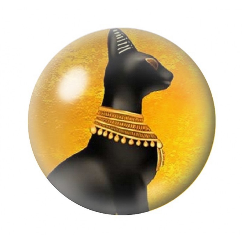 Cabochon en Verre Illustré Chat Égypte 12 à 25mm