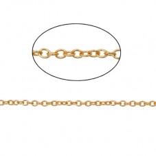 1 Mètre de Chaine à Mailles Fines en Acier Inoxydable Doré 2x1,6mm