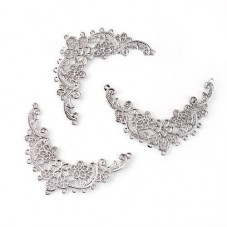 Connecteur Filigrane Ajouré Argenté 45x32mm