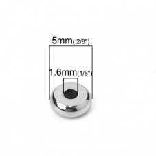 20 Perles Intercalaires en Acier Inoxydable 5mm