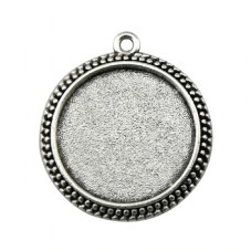 2 Supports Pendentif Argenté pour Cabochon 25mm pour la Création de Bijoux Fantaisie - DIY