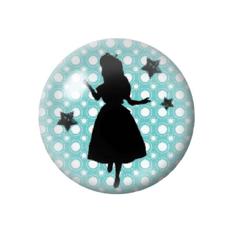 Cabochon en Verre Illustré Alice au Pays des Merveilles 12 à 25mm