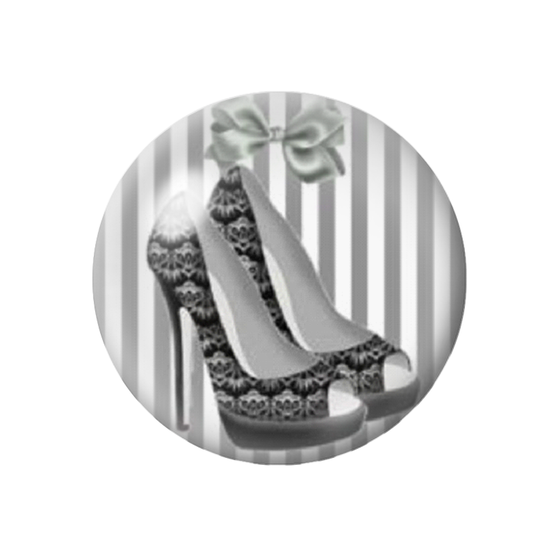 Cabochon en Verre Illustré Chaussures  à Talon Rétro 12 à 25mm