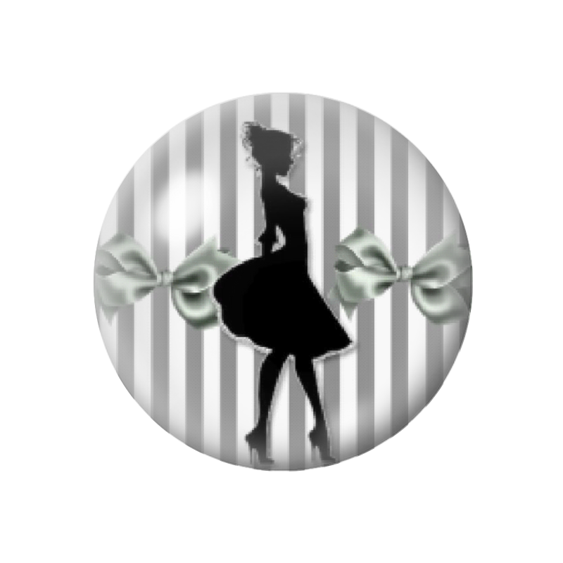 Cabochon en Verre Illustré Silhouette Femme 12 à 25mm